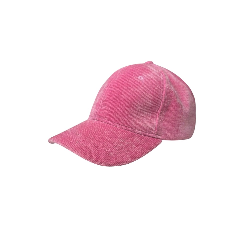 Anthropologie‎ Pink Corduroy Baseball Cap Adjustable Hat Soft Ribbed Texture